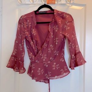 Abercrombie Floral wrap blouse